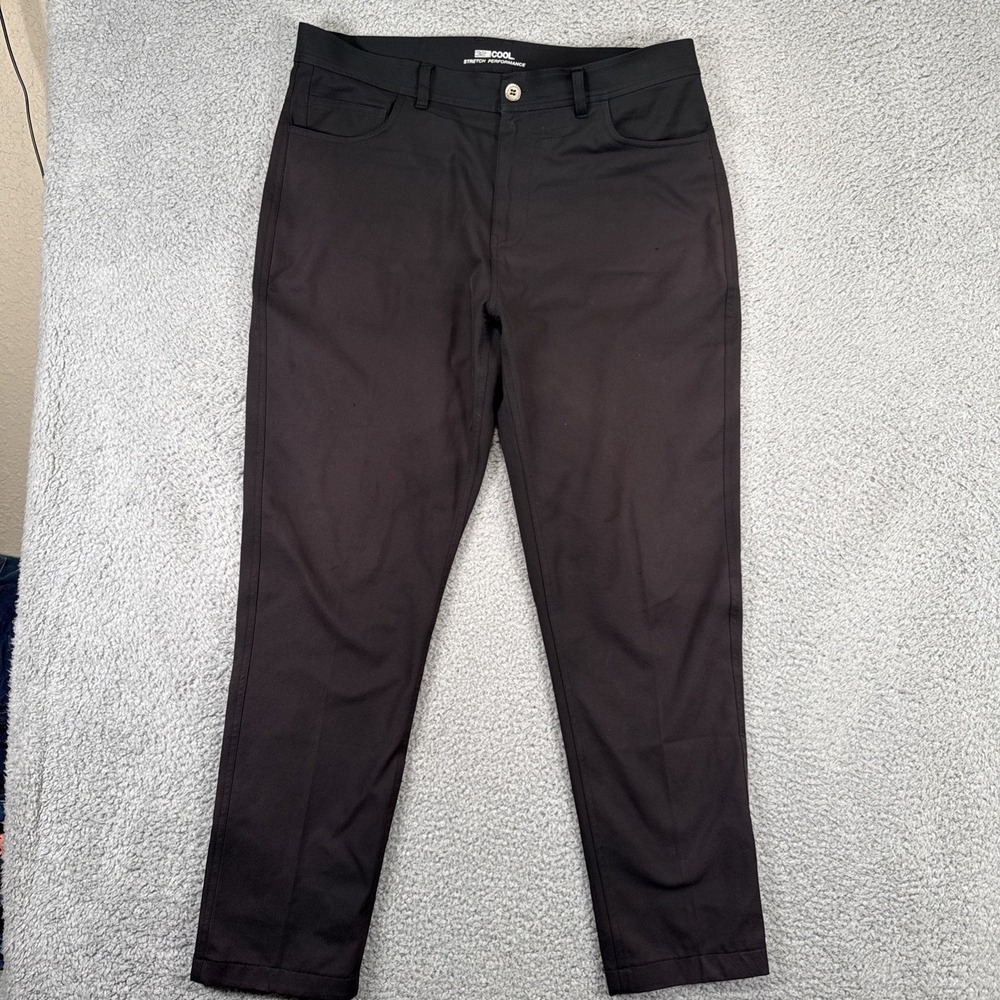 32 Degrees Cool Pants Mens 34 (fit 36x29)‎ Black Performance Stretch Golf
